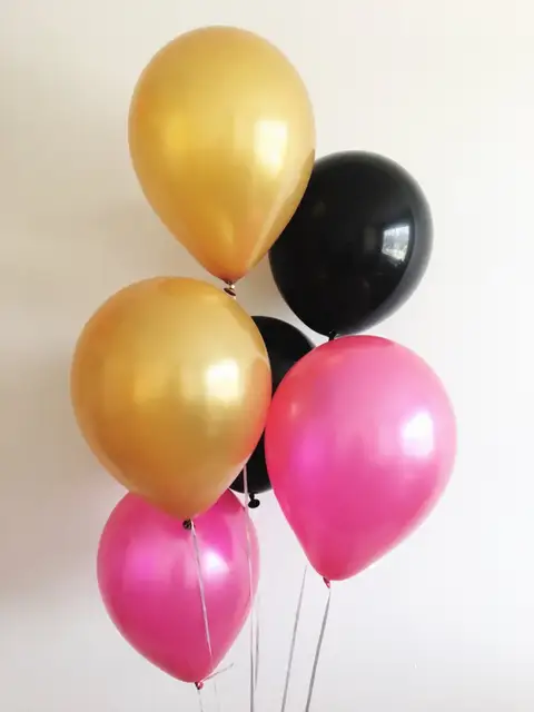 Online Shop 30 Count 10 Mixed Black Gold Hot Pink Latex Balloon