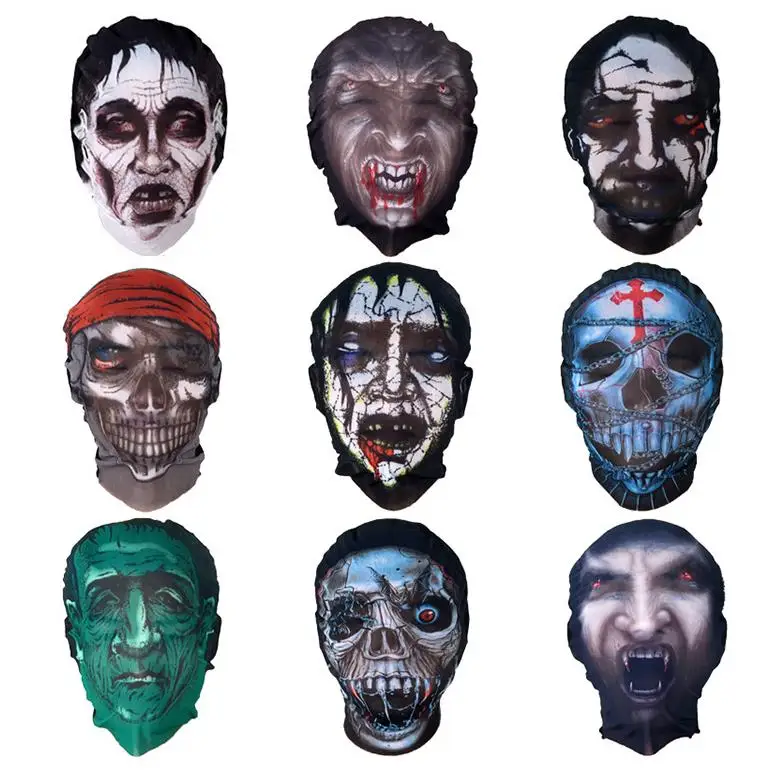 Stretch net mask halloween Skin Tight Tattoo full Face Masks costume