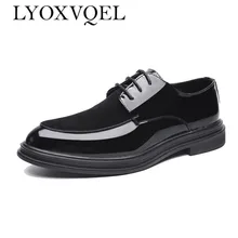 Новинка; мужские качественные туфли из лакированной кожи; Zapatos de hombre; черные кожаные мягкие Мужские модельные туфли; M487