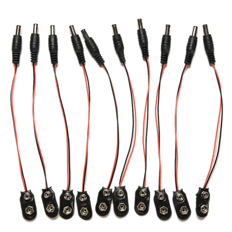 

1PC Or 2 PCS 19cm 9V I-Type Battery Power Cable DC Plug Clip Barrel Jack Connectors