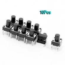 New 10 Pcs 6x6x7.5mm 4 Pins DIP PCB Momentary Tactile Tact Push Button Switch