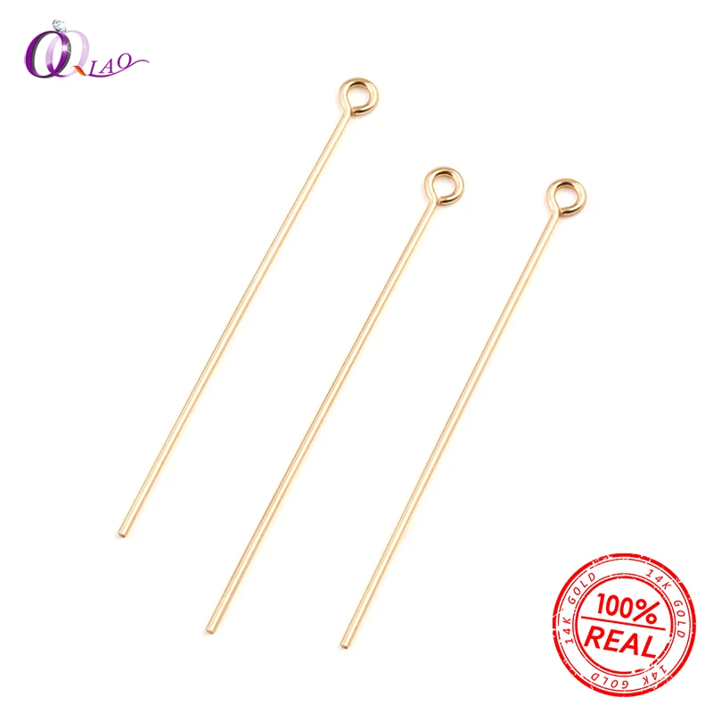 

A pair 25.4mm 38.1mm 50.8mm 14K gold filled eye head pins&needles For Earrings Making DIY Jewelry Findings Accessories 6 sizes