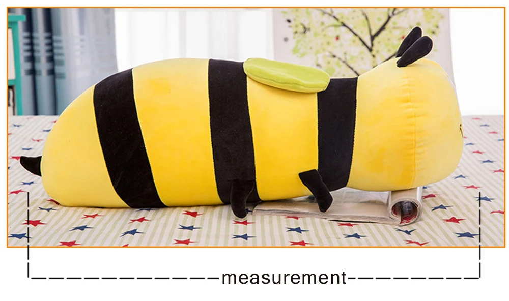 Fancytrader Lovely Animal Little Bee Plush Doll Stuffed Cartoon Yellow Honeybee Toy Pillow Gift for Kids 35inch 90cm8