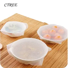 CTREE многоцелевой 1-3 шт Кухня пищевая Крышка Прозрачный Силиконовый эластичный стрейч сохранение крышка холодильник микроволновая печь C273