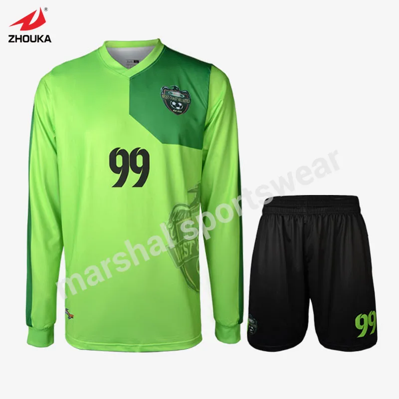 

China wholesale quick dry 100%polyester long sleeve soccer uniform for men,full sublimation custom