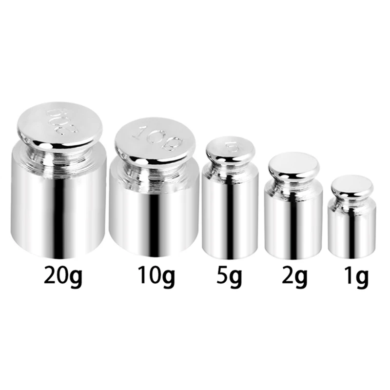 

5pcs/set Precision Calibration Set Chrome Plating Scale Weights Set 1g 2g 5g 10g 20g Grams For Home Tool