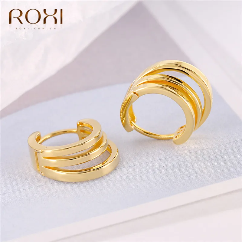 ROXI круглые серьги-кольца для женщин Brincos минималистичные геометрические круглые кольца маленькие серьги из стерлингового серебра 925 пробы