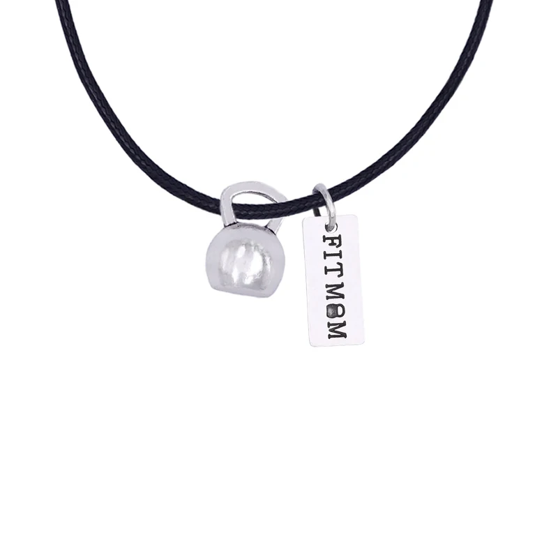 Sport Gym Kettlebells Fit Mom Tags Pendant Necklace Fashion Bodybuilding Gift Jewelry | Украшения и аксессуары