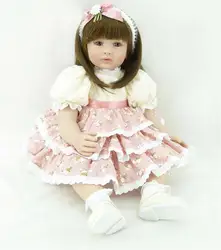 61 см Реалистичная силиконовая кукла мягкая Bebe Reborn Boneca с красивым платьем принцессы детские игрушки как рождественский подарок G063