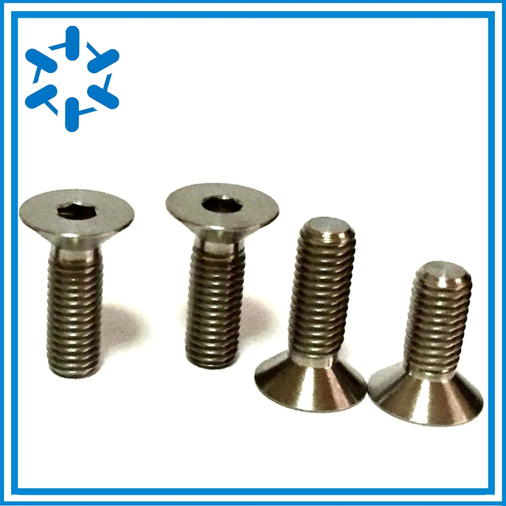 

50pcs/lot Pure Titanium flat head countersunk socket screw Ti GR2 DIN7991 M3*4/5/6/8/10/12/14/15/16/18/20/25/30/32/35/40