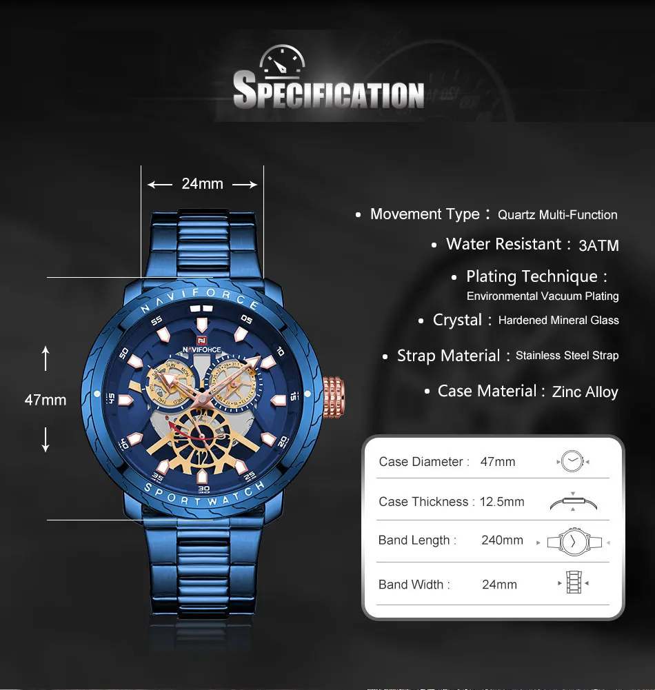 NAVIFORCE мужские наручные часы модные спортивные мужские часы лучший бренд Роскошные военные армейские бизнес из нержавеющей стали кварцевые мужские часы 9158