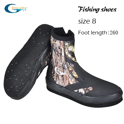 YONSUB 5 мм ботинки для дайвинга из неопрена износостойкая дышащая обувь Нескользящая рыболовная обувь камуфляжная теплая водонепроницаемая Спортивная обувь - Цвет: Fishing Shoes 8