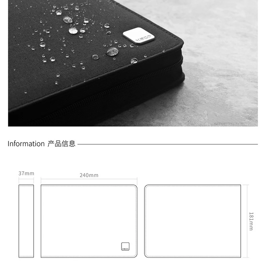 Xiaomi KACO ALIO сумка для хранения ручек для 20 ручек на молнии водостойкая сумка для хранения ручек черный Xiomi чехол для ручки держатель для хранения Чехол Карандаш