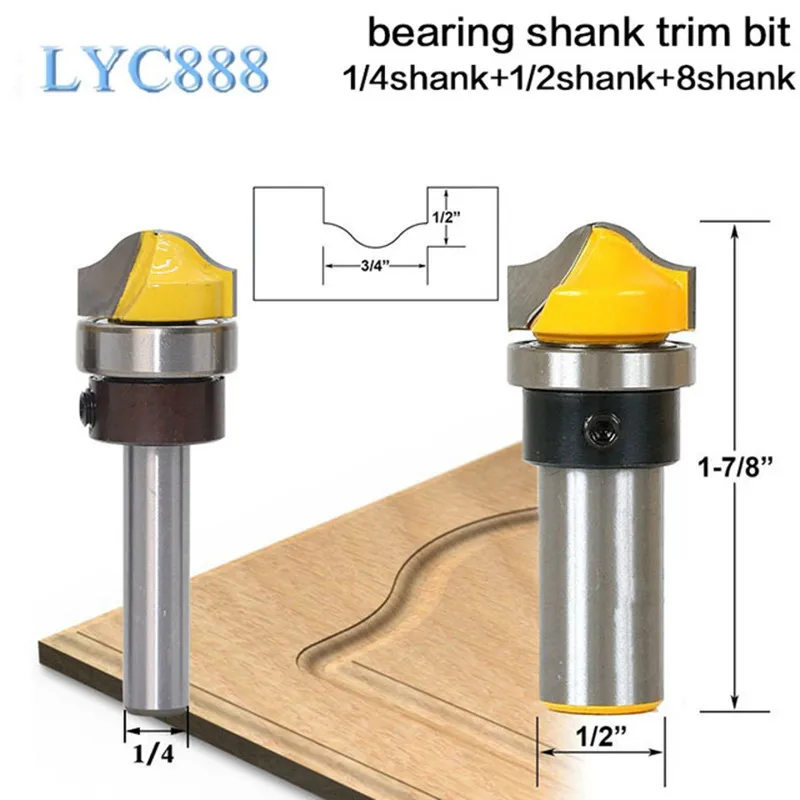 

1pcs 8mm Shank 1/4" 1/2'' Woodworking Cutter Tenon Cutter Tools 8" Shank 3/4" Faux Panel Ogee Groove Router Bit High Quality