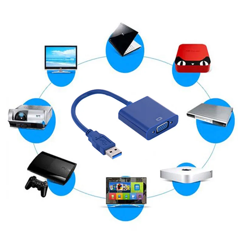 USB 3.0/2.0 إلى VGA USB مهايئ VGA USB كابل تجهيز مرئي العارض 1080 P HD تحويل محول خارجي لل فوز 7/8 USB 3.0/2.0 إلى VGA USB مهايئ VGA USB كابل تجهيز مرئي العارض 1080 P HD تحويل محول خارجي لل فوز 7/8
