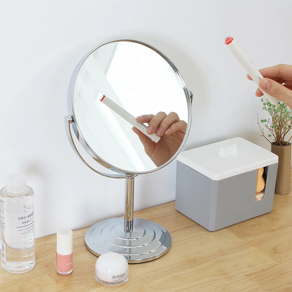 Зеркало для макияжа настольное круглое овальное настольное зеркало простое дамское домашнее металлическое двухстороннее туалетное зеркало wx8281449