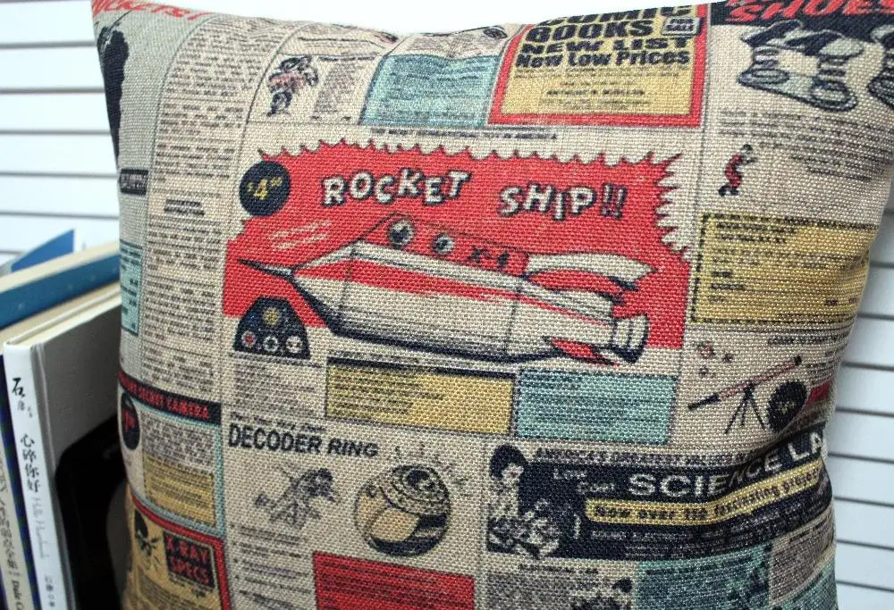 Модная винтажная ностальгическая Подушка с мультяшным рисунком, подушка для дивана, Офисная подушка