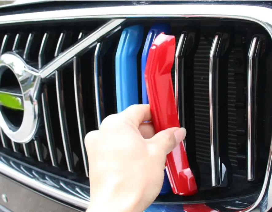 

Car Front Grill Stripes Covers Grille Clips Decorations Trim Stickers For Volvo XC60 2018 Exterior Accessories