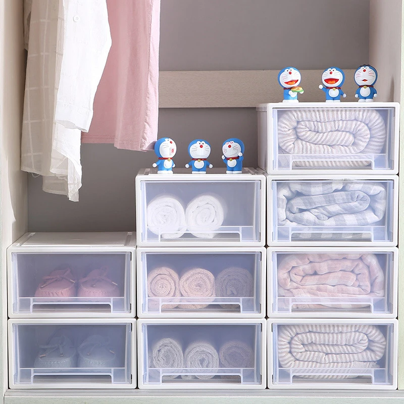 

18L Can Increase Transparent Plastic Box Clothes Underwear Socks Bra Storage Box Makeup Organizer Drawer Type Storage Organizer