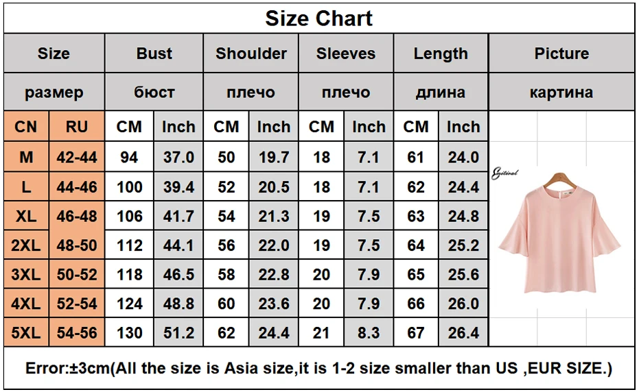 392 size table