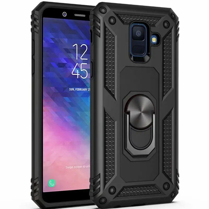 

For Samsung Galaxy A6 2018 With Finger Ring Kickstand For Samsung Galaxy A6 Plus 2018 Case Hard Plastic Armor Phone Cover