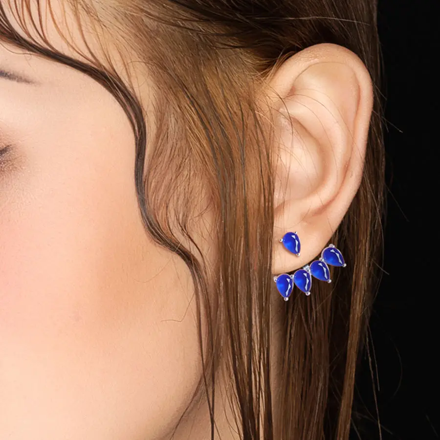 

Flower Stud Earrings for Women High quality zircon Elegant Charm Two kinds of wear methods Fashion Earrings Jewelry Gifts 2018