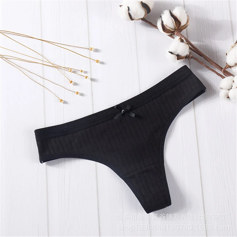 Female Cotton Thong Low Waist Womens Panties Underwear Lingerie Plus Size Women Seamless Briefs Ladies Thong Panties High Elasticity 15 (14)