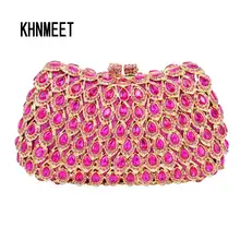 К требованиям заказчика; сверкающие; модное вечернее, цвета фуксии сумка Mujer Коктейльные Вечерние кошелек розовый свадебная сумочка-клатч женская сумка-Конверт Сумка-клатч SC466