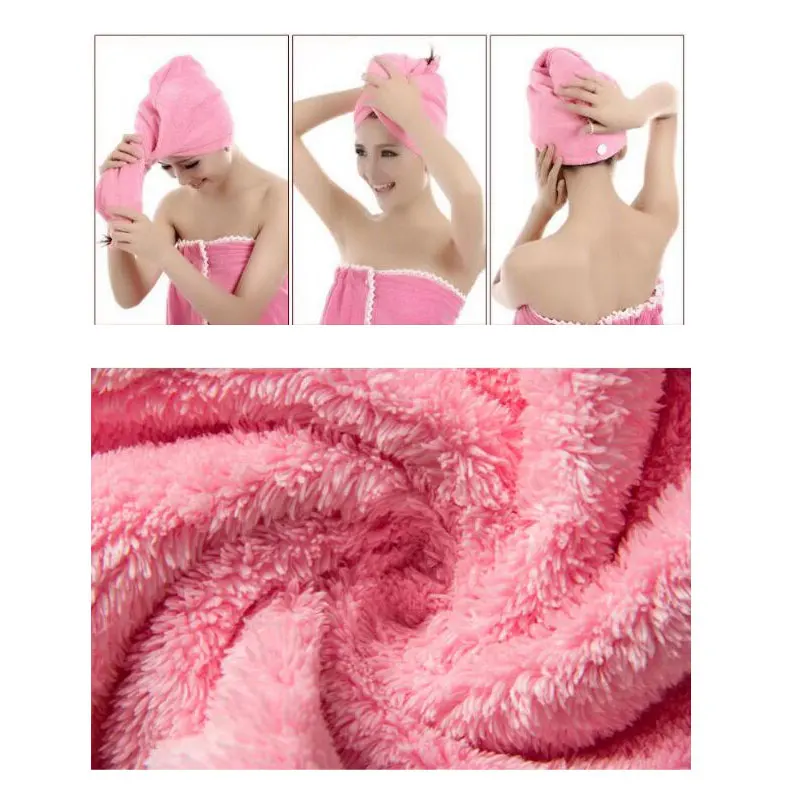 

Ladies Shower Cap Fiber Drying Turban Wrap Towel Multifunction Strong Absorption Hair Dry Quick Dryer Bath Towels