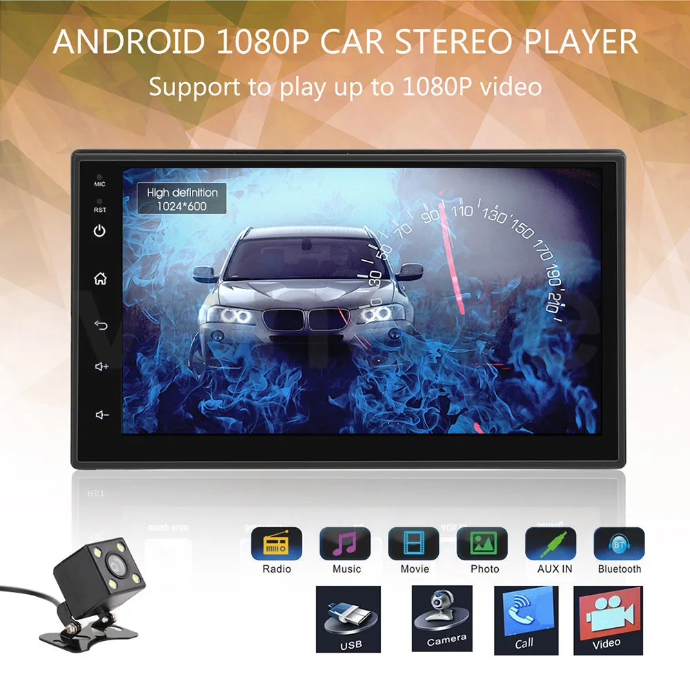 Универсальное Авто Радио Android 8,1/9,1 2 Din автомобильное радио 7 дюймов видео аудио стерео 2Din Bluetooth Mp5 Мультимедиа Gps Wifi 45