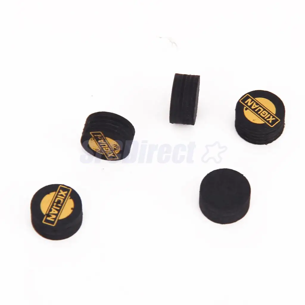 14mm Billiard Pool Cue Tips 10pcs Black Hand-Selected Leather Premium Quality For Snooker Table  Stick Tips Repair Part