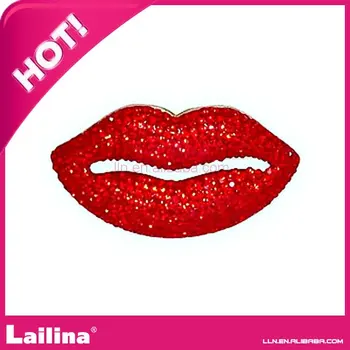 

fashion lip design rhinestone brooch