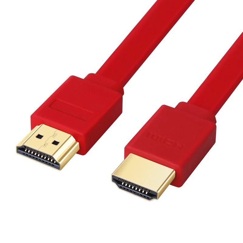 Lungfish плоский кабель 1,4 Удлинитель HDMI кабель свинцовый высокоскоростной с Ethernet 1080p золотые контакты HDTV 0,3 м 1 м 1,5 м 2 м 3 м 5 м - Цвет: Красный