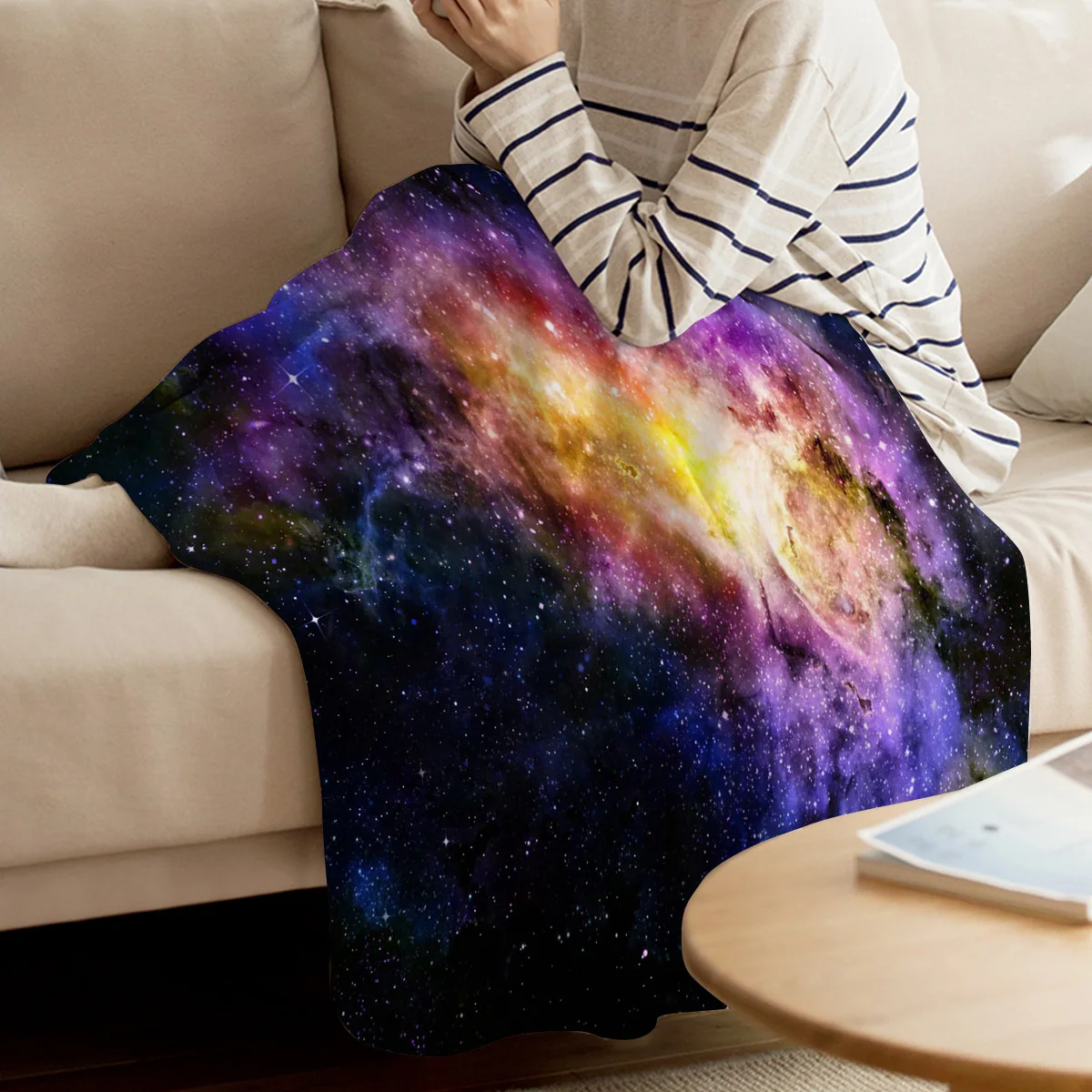 

Universe Space interstellar Coverlet Blanket Flannel Travel Throws Cover Throw Skin-Friendly Anti-Allergy Anti-Static