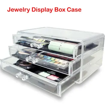 

Makeup Cosmetic Jewelry Case Clear Acrylic Organizer Display Box Storage Drawers Jewelry Display Storage Box