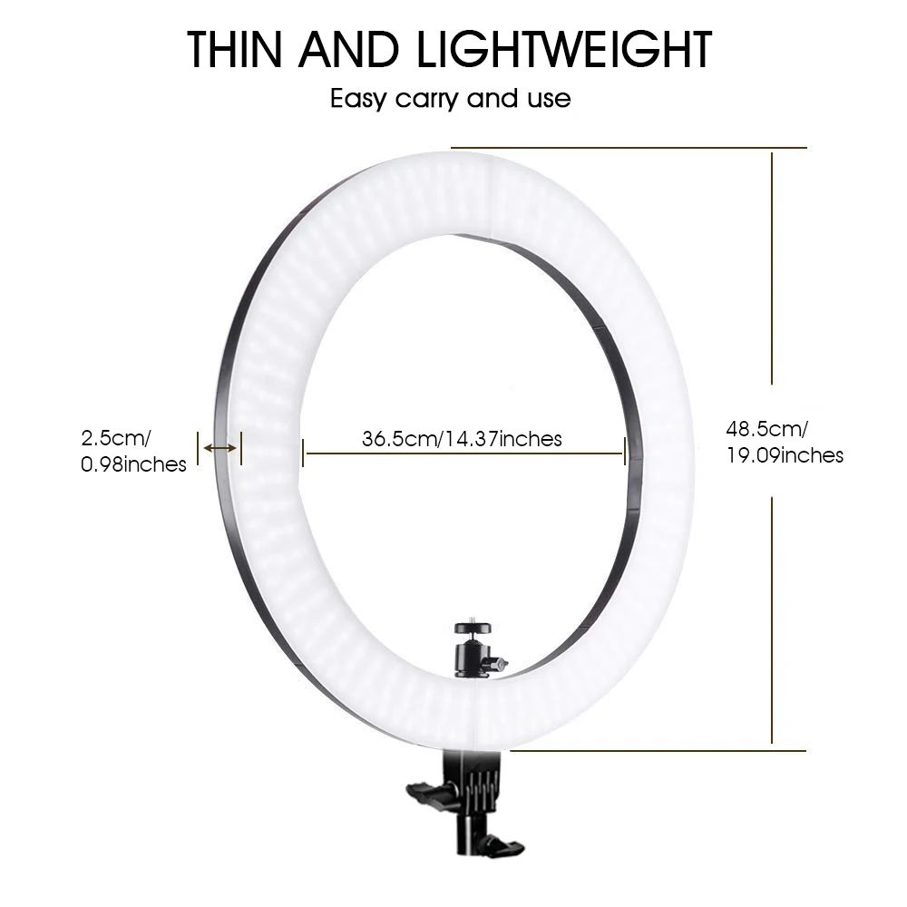  spash RL-18A LED Ring Light 18 inch Ring Lamp for Makeup Video Youtube Photography Lighting with Tr - 32914497339
