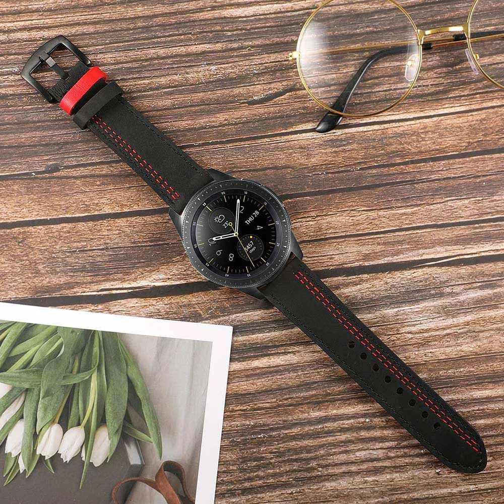 Ремешок для часов Bandream из натуральной кожи для samsung Galaxy Watch 42 мм/Active Active2 40 мм 44 мм быстросъемный стальной ремешок с застежкой