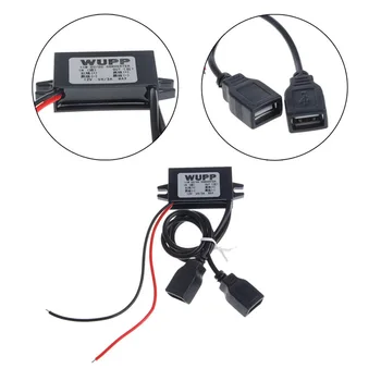 

1Pc s New Universal Car DC 12V to 5V 3A 15W Hard Wired Step Down Dual USB Charger For Dashcam Phone