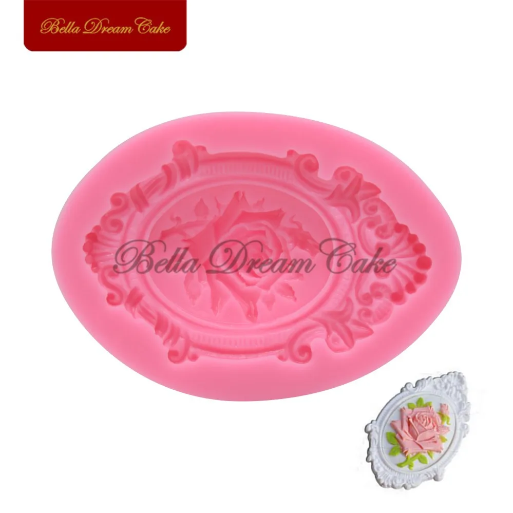 

Royal Frame Silicone Mold Flower Design Wedding Cake Lace Molds Chocolate Moulds Fondant Cake Decorating Tools SM-683