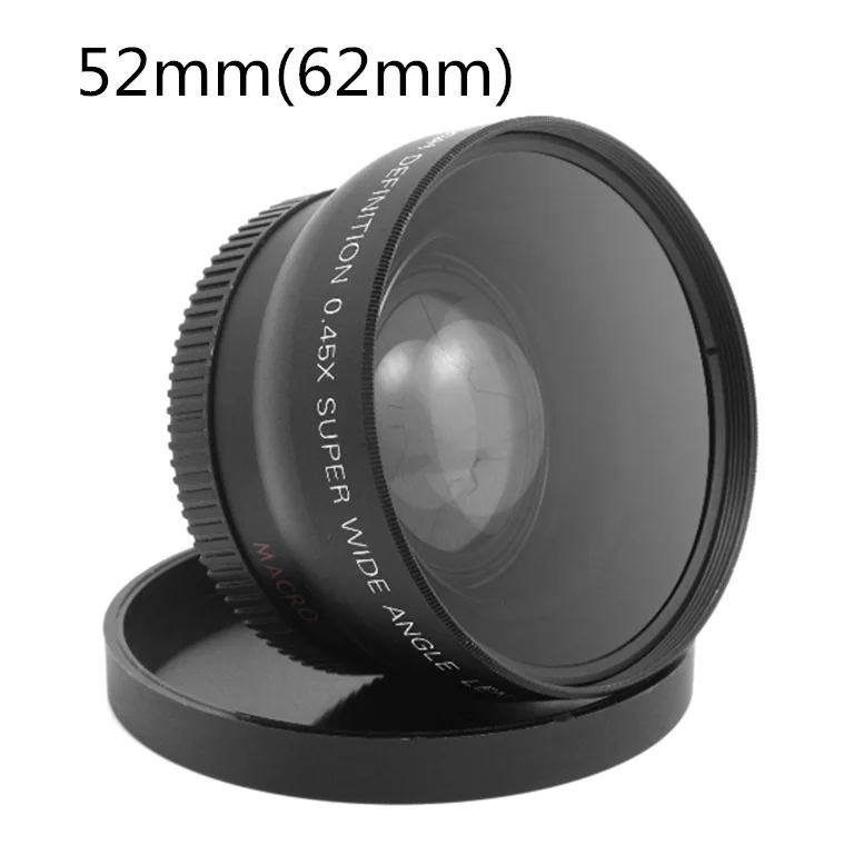 Online 52mm 0.45X lente gran angular + Macro + lente bolsa para Nikon D5000 D5100 D3100 D7000 D3200 D80 D90