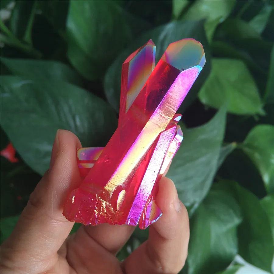 Rainbow Titanium Aura Crystal Cluster – Rainbow Quartz Cluster Crystal for Reiki Healing and Terrariums – Gift, Home Decoration image 4