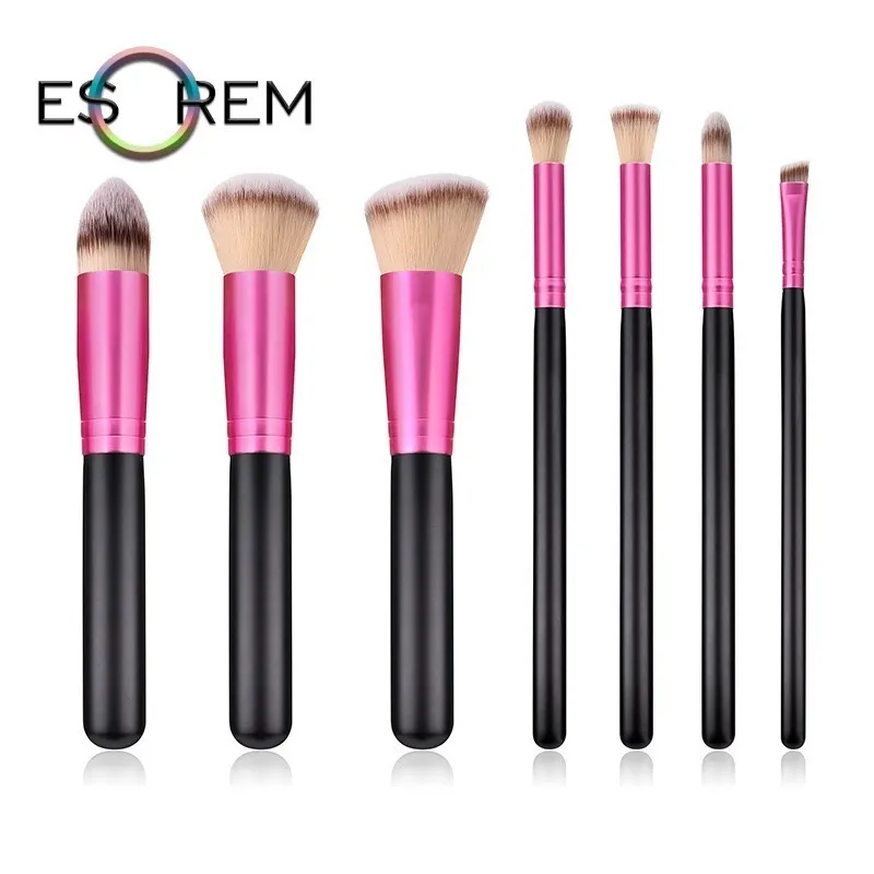 

ESOREM 7pcs Makeup Brushes Synthetic Highlight Handle Make Up Brush Angled Foundation Larger Powder Pinceaux Maquillage 070106