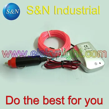 

DC12V El inverter/controller/driver Music/sound activated +6 meter Pink Diameter 2.3MM el wire/strip free shipping