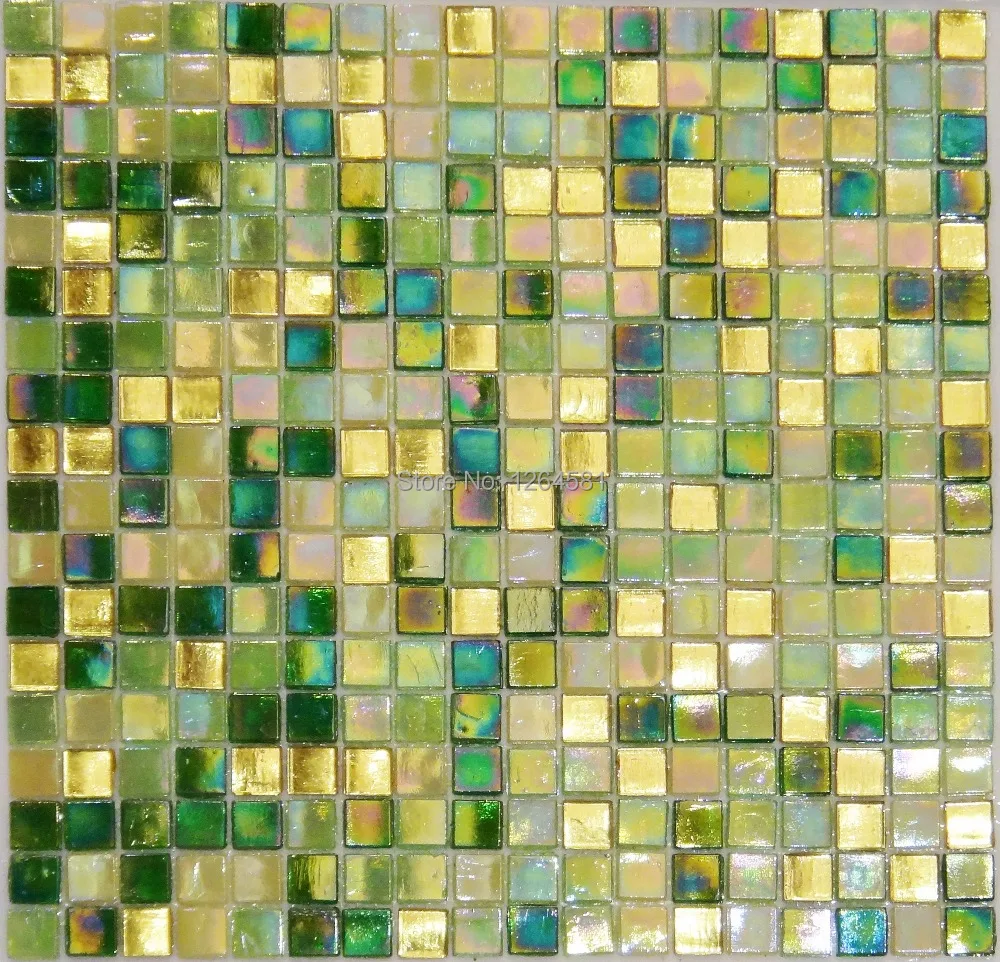 factory sale golden glass mosaic gold tile glas mosaik on Aliexpress