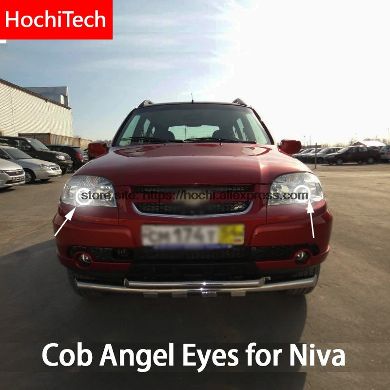 Для Chevrolet Niva 2009 2010 2011 2012 2013 COB светодиодный дневной свет белый ореол Cob Led Angel Eyes