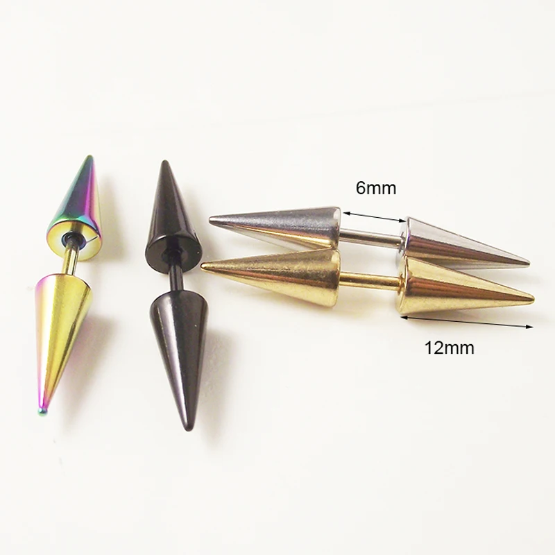

2 Pieces 16G 1.2mm Long Spike Stainless Steel Earring Barbell Tragus Earring Men Man Earrings Body Piercing Jewelry