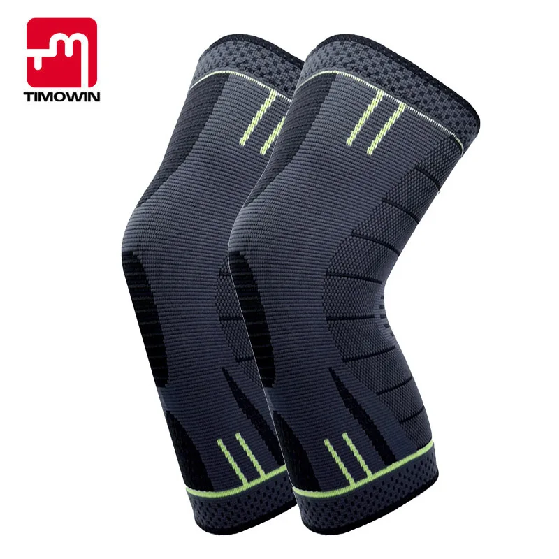 baratas Compressão 1 par Knee Pads Apoio Joelheira TIMOWIN Marca Correndo Ciclismo Joelho Manga para Esportes E Recuperação da Lesão Artrite