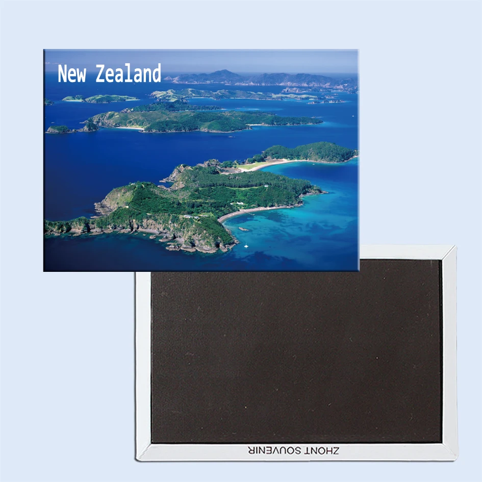 

Bay of Islands, New Zealand, Magnetic Refrigerator Affixed With Tourist Souvenirs Home Accessories 24874