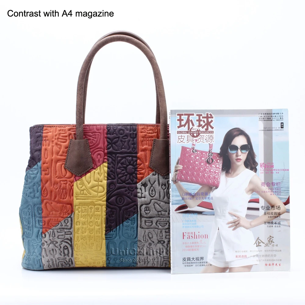 Женская модная сумка в стиле пэчворк разноцветная женская из натуральной кожи с