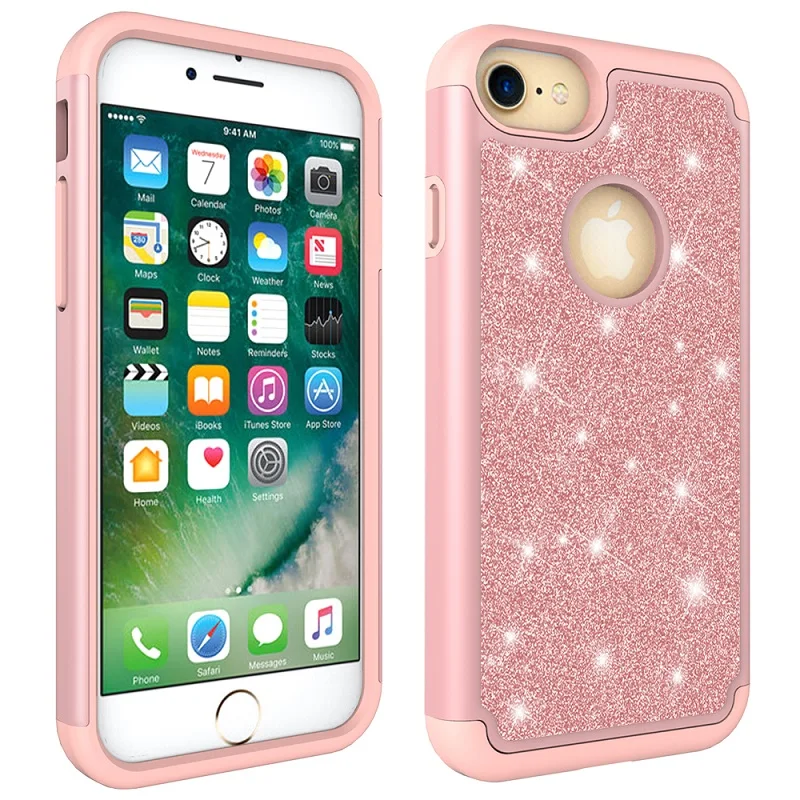 Блеск кожи два в одном розовое золото чехол для телефона для Apple iPhone 6 7 8 6 S 6splus 7 Plus 8 Plus X XS XR Xsma